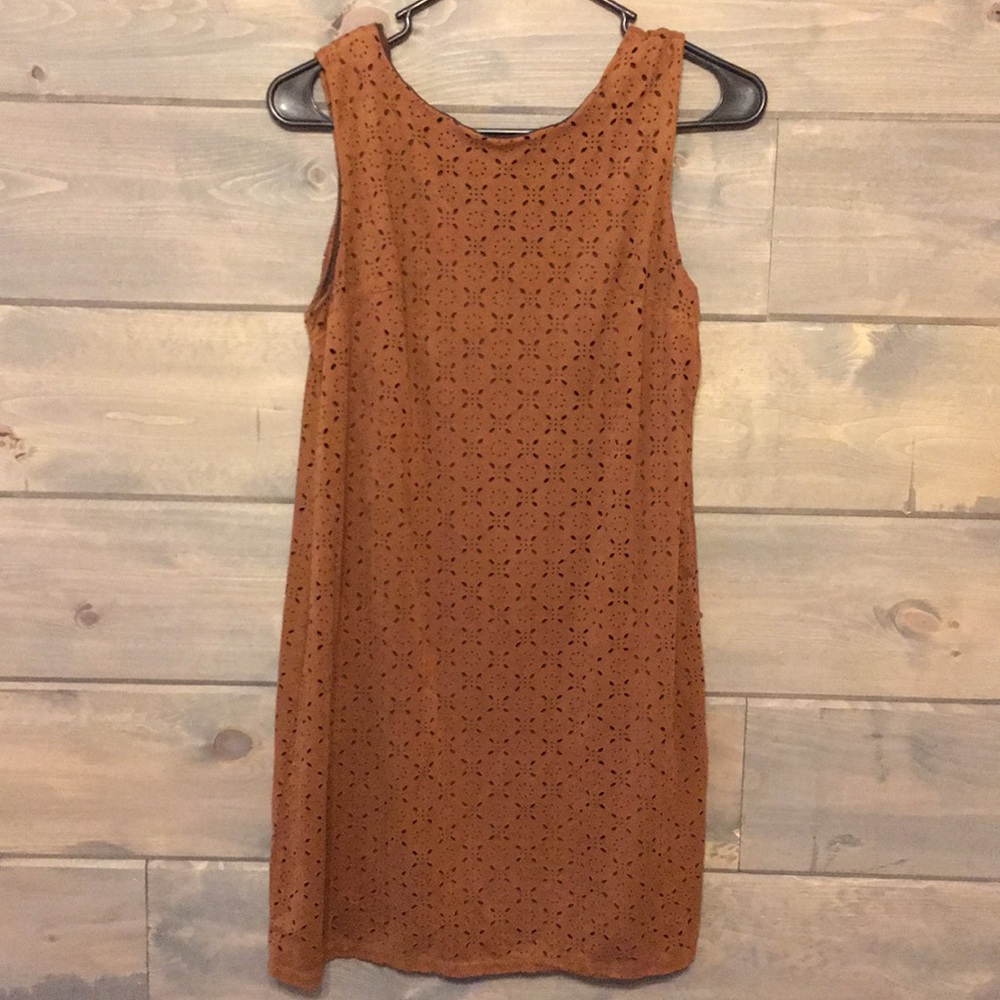 Suede midi dress